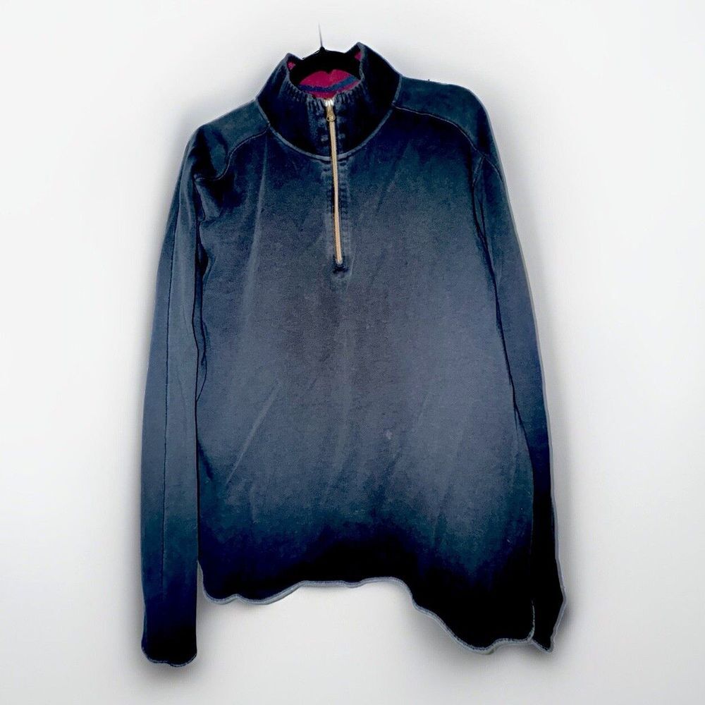 Robert Graham‎ Men's 2XL Elliot Classic Fit 1/4 Zip Pullover Sweater Black